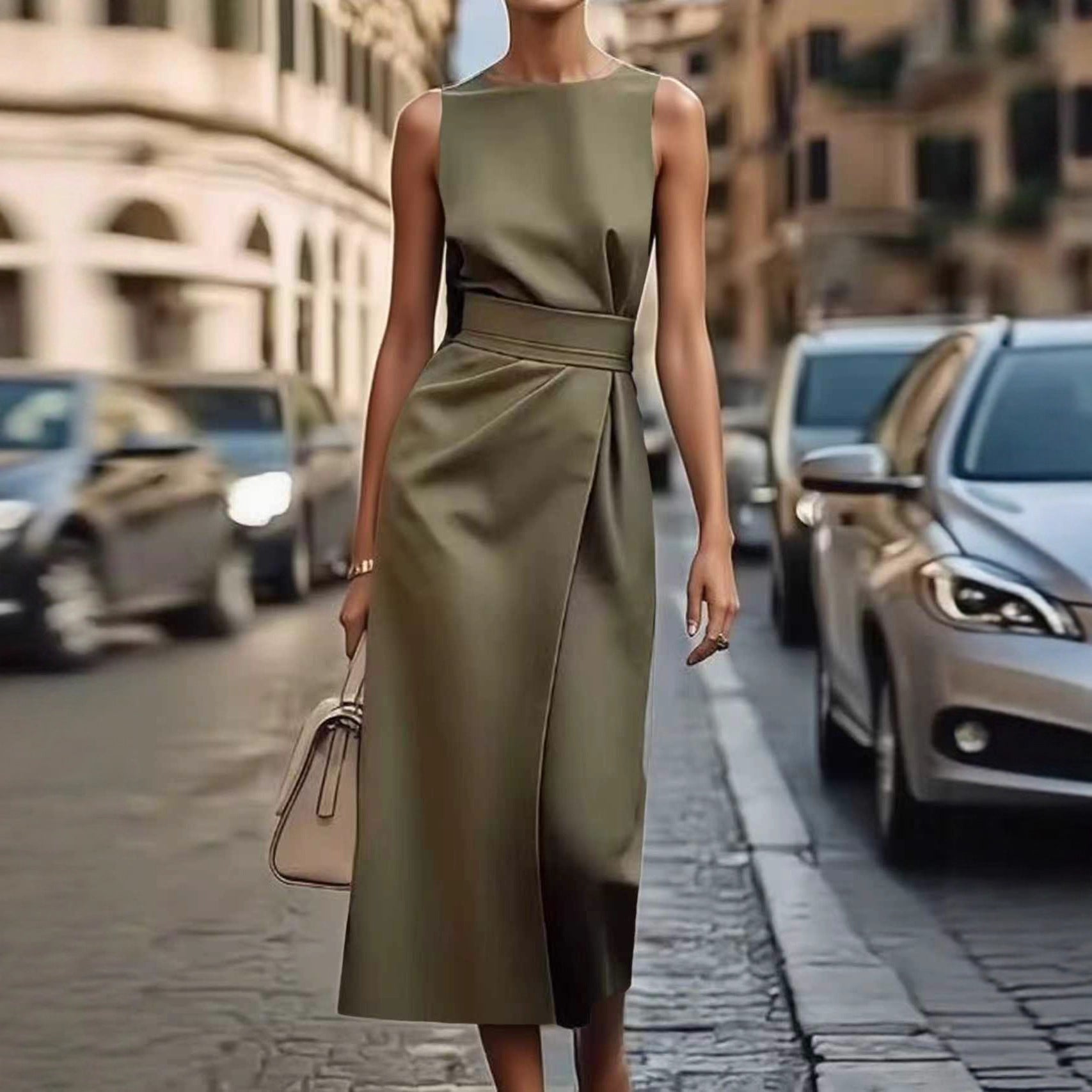 Women's Crew-neck Long Dress