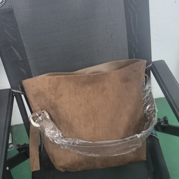 Women's Casual Suede Portable Bucket Bag