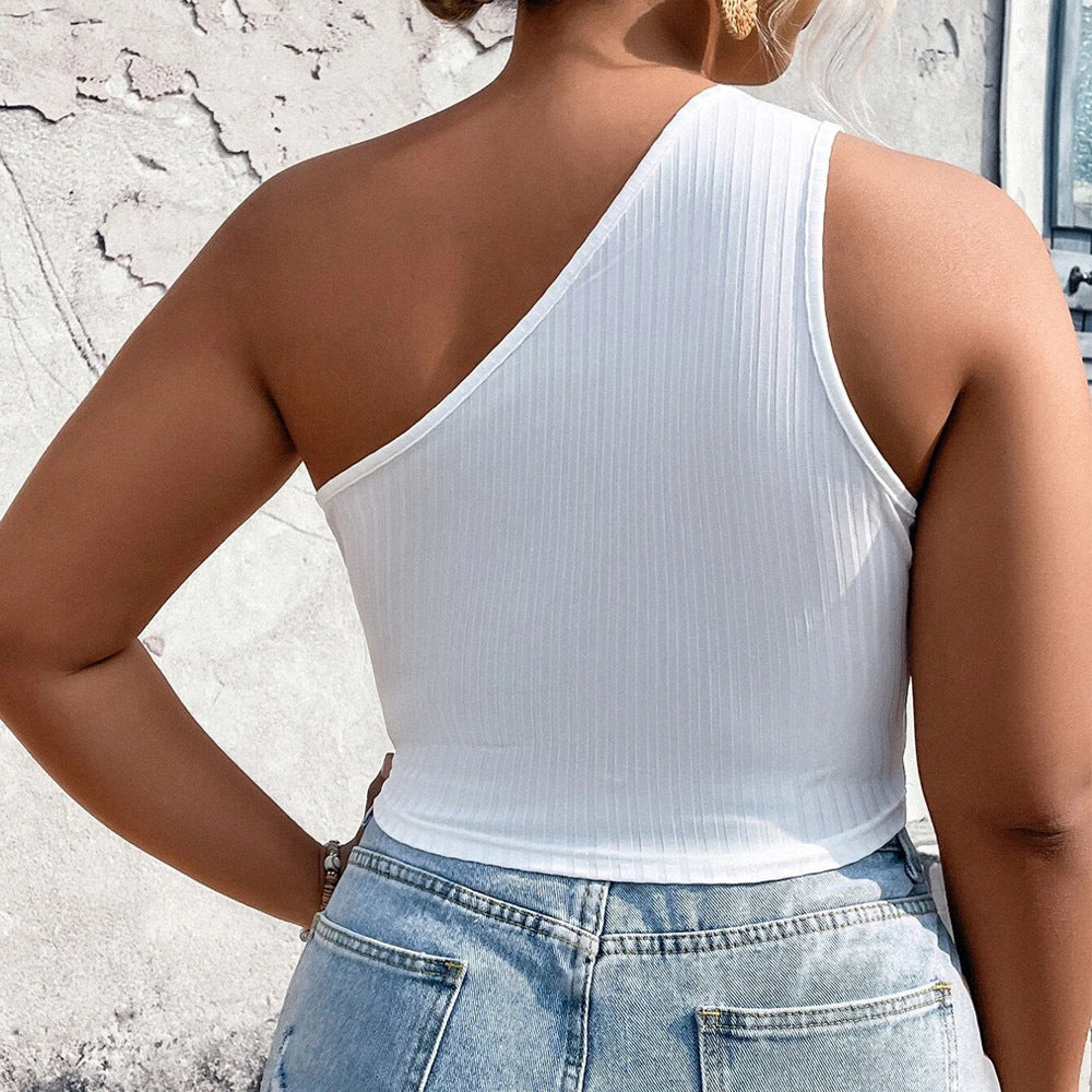 Women's Fashion Versatile Off-Shoulder Short Knitted Vest Crop Top