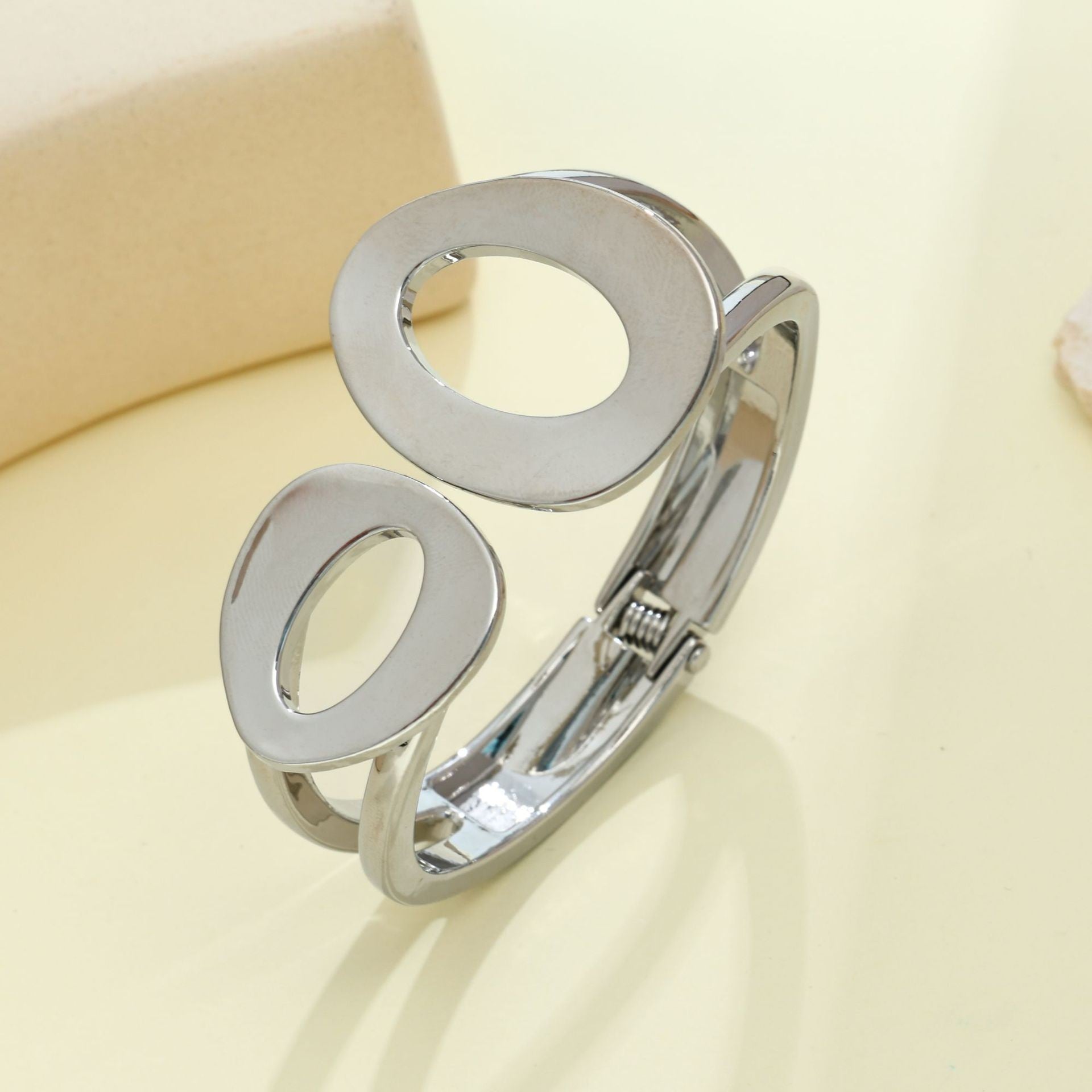 Minimalist Irregular Wave Pattern Handmade Metal Smooth Bracelet For Women
