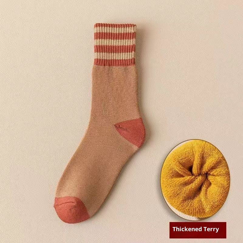 Women's Fleece-lined Terry Socks Mid-calf