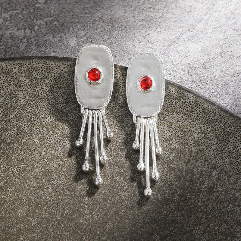 Ellipse Fringe Pendant, Artistic, Simple, Elegant, And Unique Design Earrings