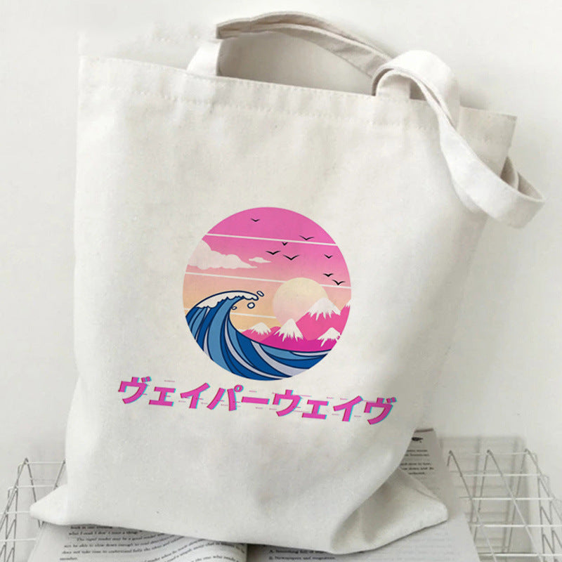 Printed Canvas Handbag Shopping Bag