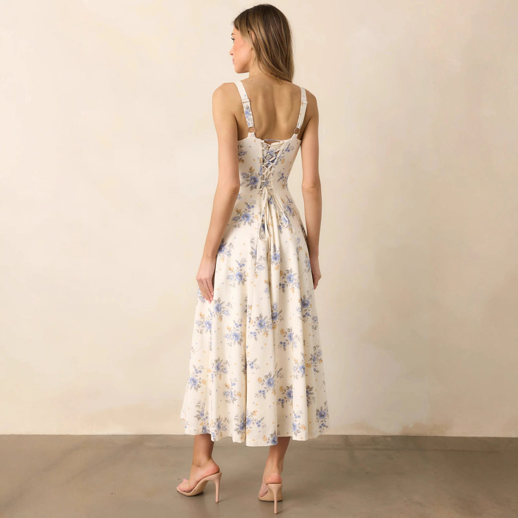 Backless Tie Slit Spaghetti Strap Dress Women