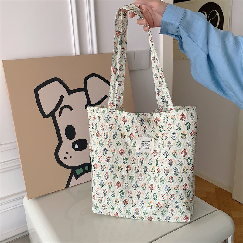 Tote Large Capacity Fashion Floral Canvas Shoulder Bag