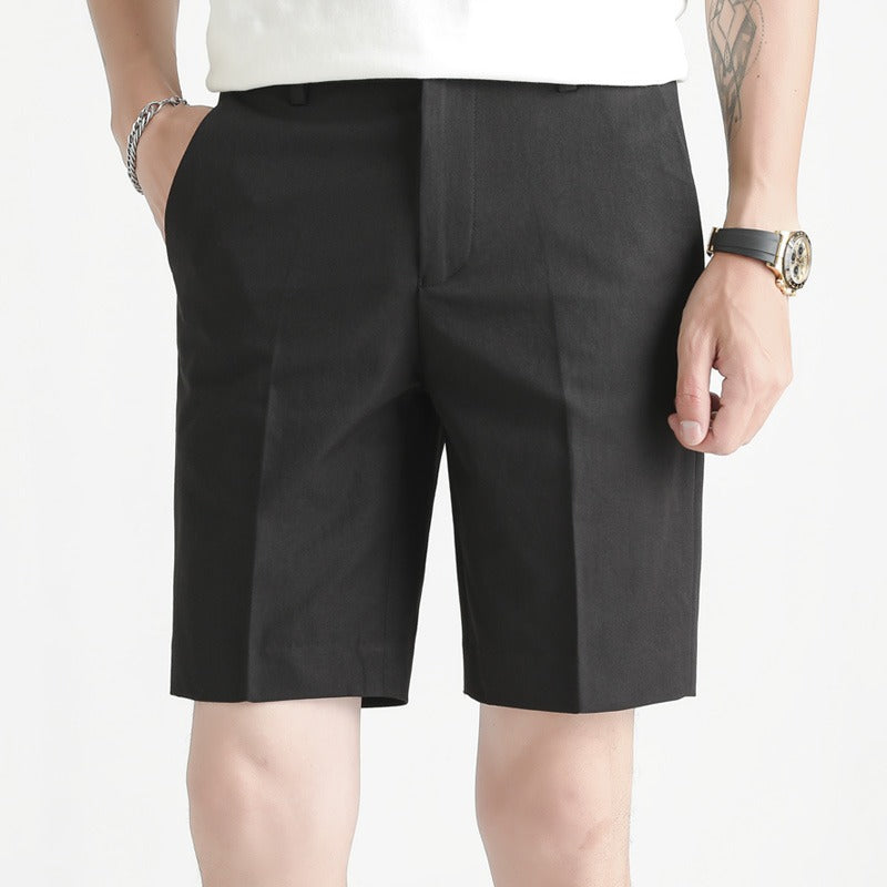 Men's Slim-fit Casual White Straight-leg Shorts