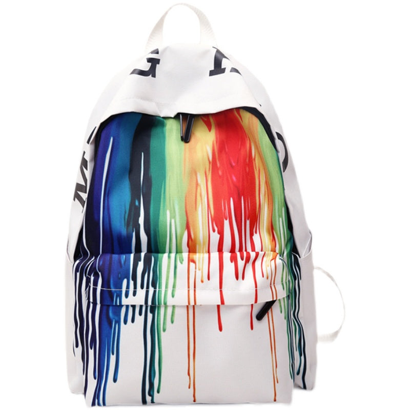 Rainbow Backpack Homosexual School Bag Canvas Back