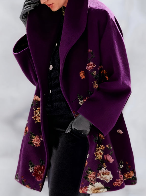 Lapel Loose-fitting Mid-length Retro Casual Sweet And Cool Wool Coat