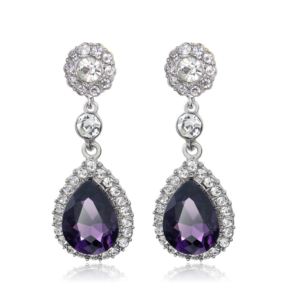Fashion Elegant Crystal Drop Exquisite Earrings