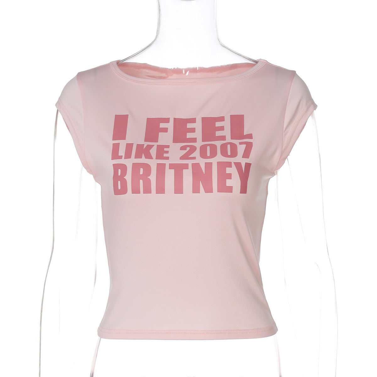 New Fashion Letter Print Fashionable Slim-fit Short T-shirt