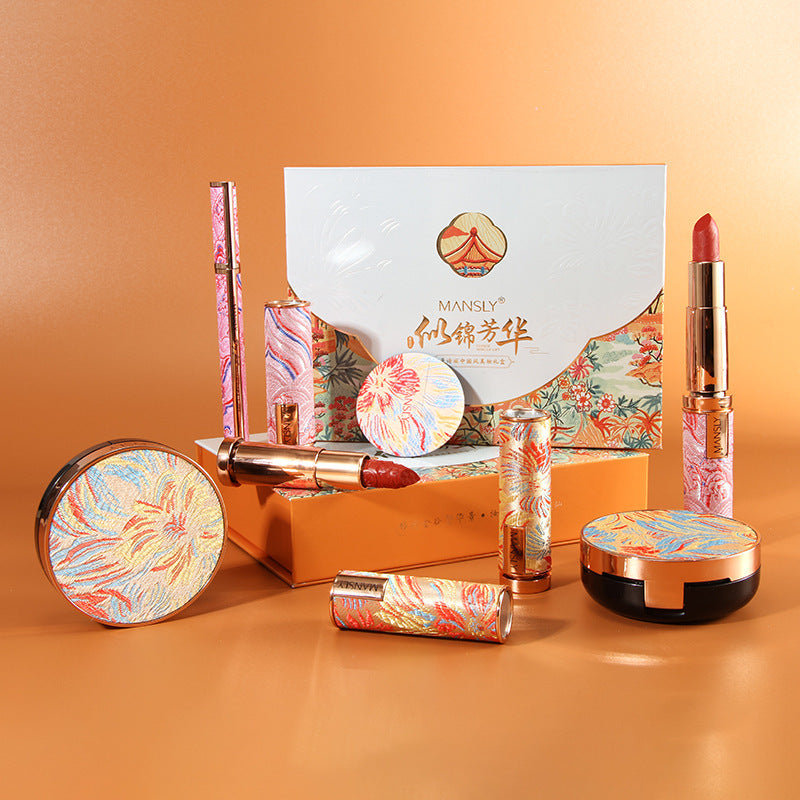 Cosmetic Carved Lipstick Air Cushion BB Liquid Eyeliner Set Box