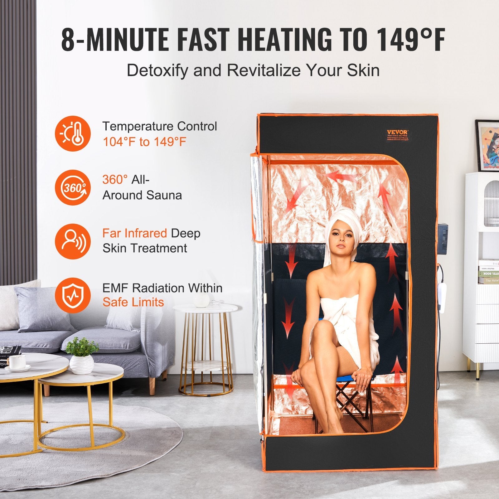 Sauna Tent Far Infrared 1400W Personal Home Spa Loss Weight Detox Therapy