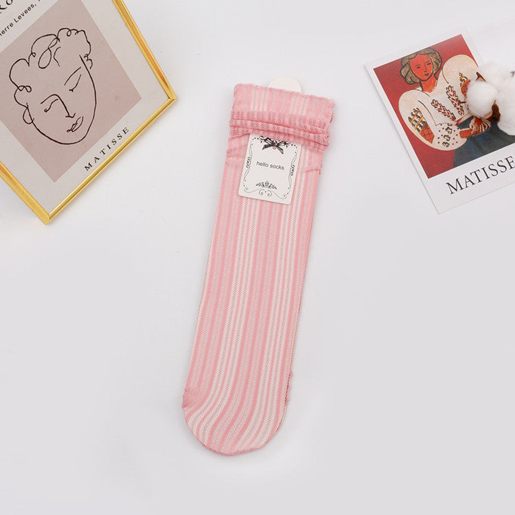 Japanese Mesh Bunching Socks Women