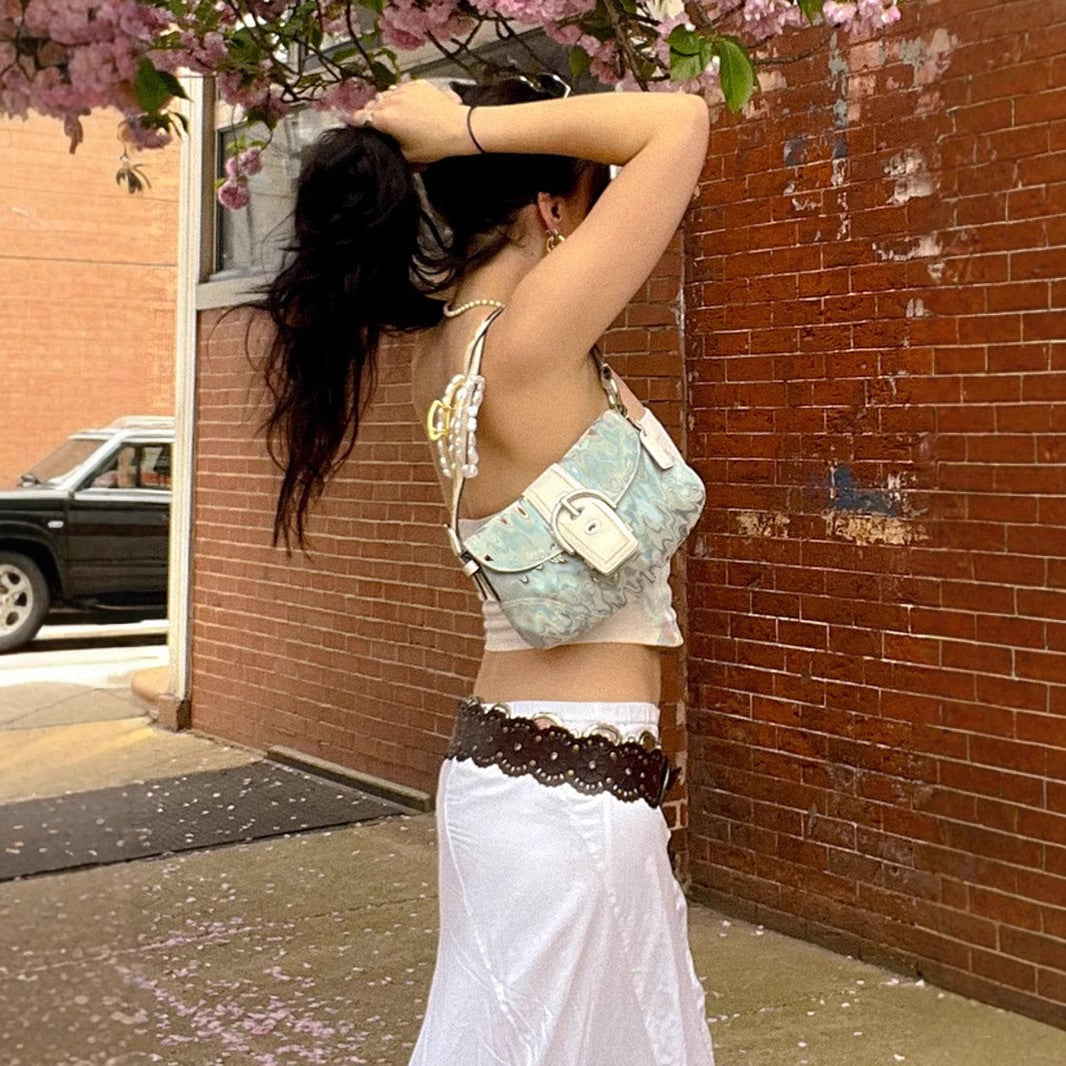 Girl's Younger Island Shell Flower Tube Top Vest