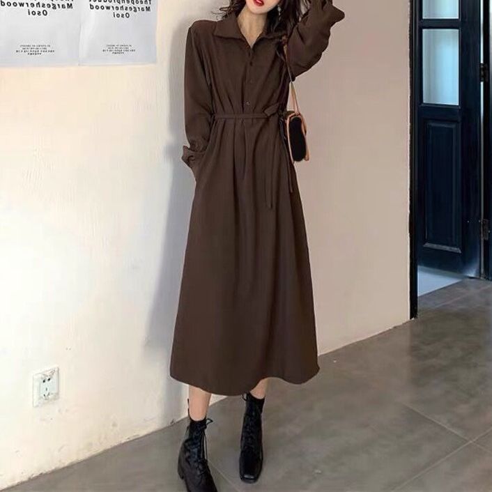 French Retro Audrey Hepburn Style Women's Long Dress