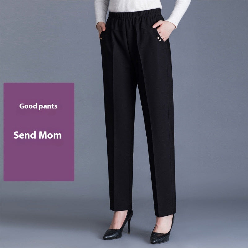 Spring And Autumn Middle-aged Mom Pants Straight-leg Trousers