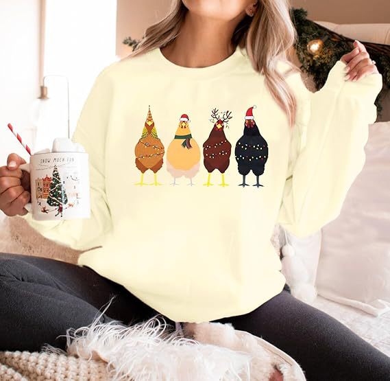 Chicken Sweatshirt Farm Animal Pullover Hoodie Cotton
