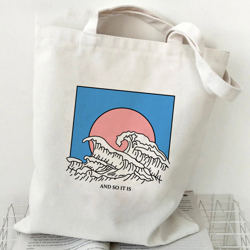 Printed Canvas Handbag Shopping Bag