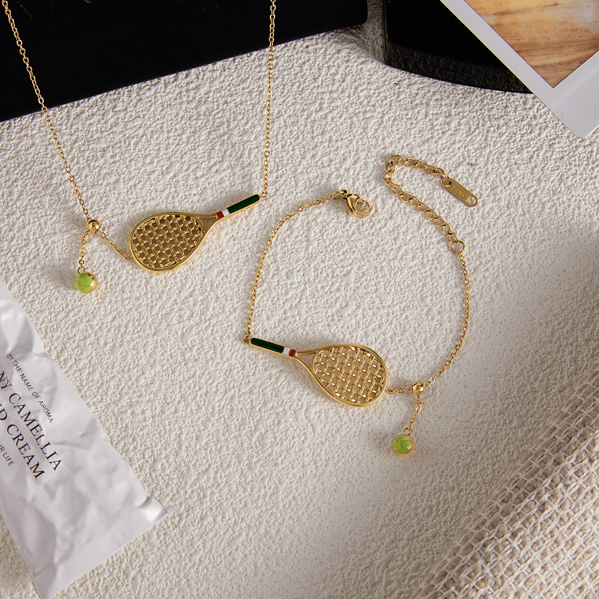 Colorful Tennis Racket Pendant Necklace For Women With A High-end Feel