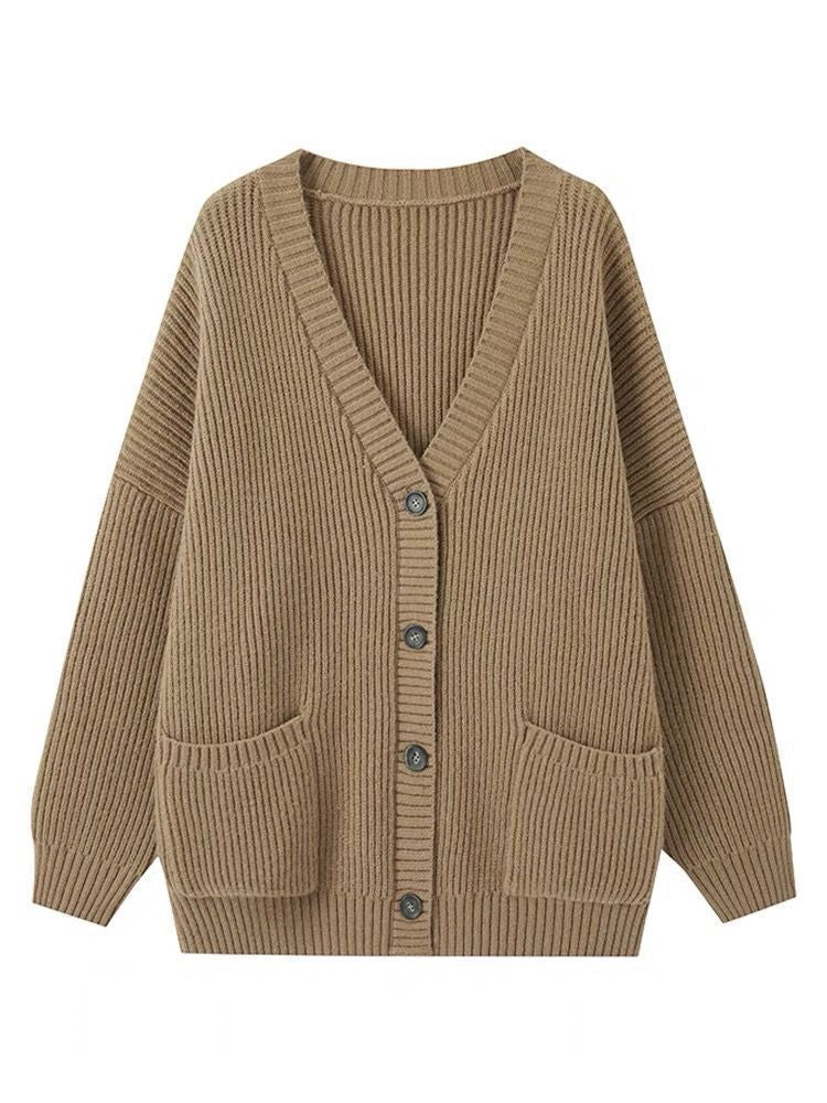 Women's Sweater Jacket And Retro Pleated Skirt Two-Piece Set