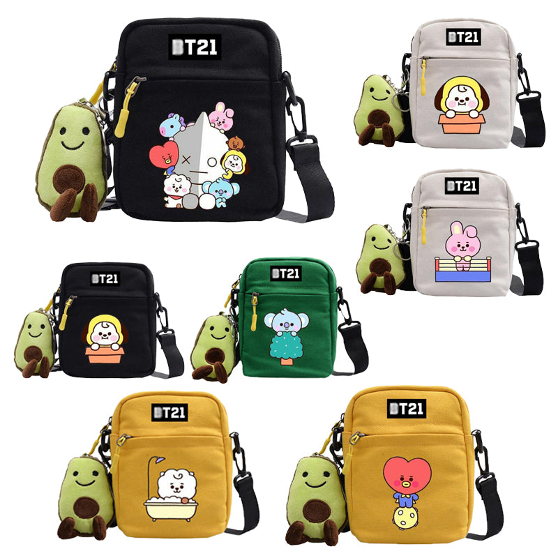 Cartoon Cute Canvas Messenger Bag